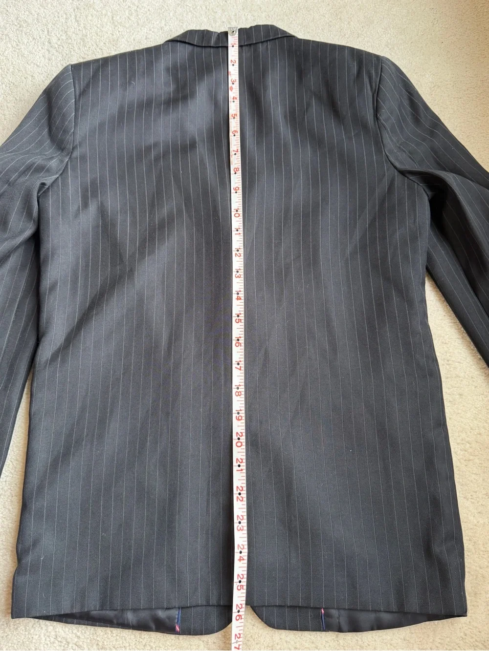 Chaps 2 piece Black Pinstripe Suit jacket coat pants Boys Size 14